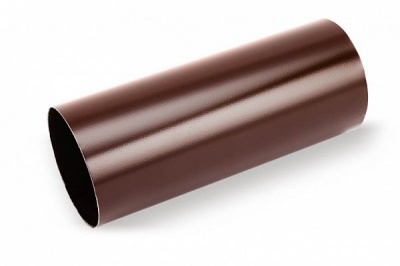 Детальное фото труба водосточная 90мм (1 м.) stal, 124(120)/90 мм, цвет темно-коричневый, galeco